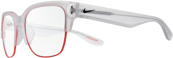 White Eyeglasses With Nike Logo