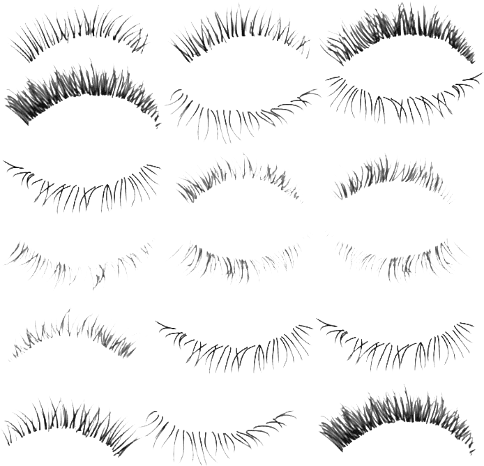 A Group Of Eyelashes On A Black Background