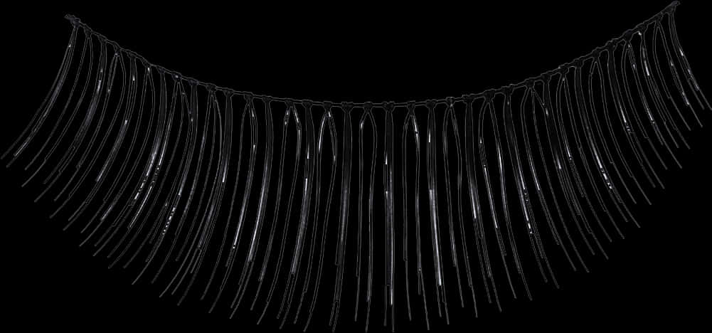 A Black And White String Of Long Thin Strips