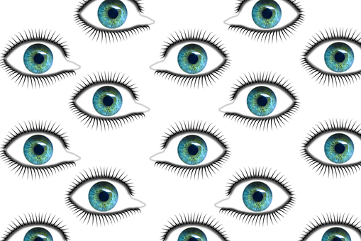 A Group Of Blue Eyes On A Black Background