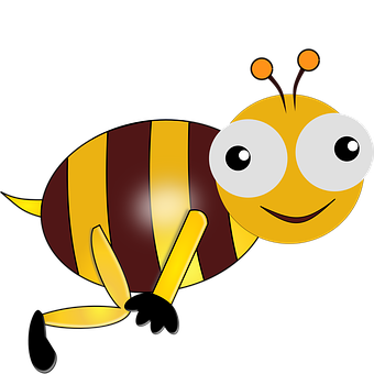 A Cartoon Bee With Wings And Wings
