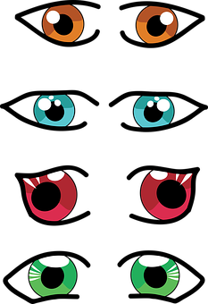 A Group Of Cartoon Eyes