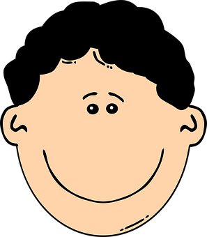 Smiling Face Cartoon Boy