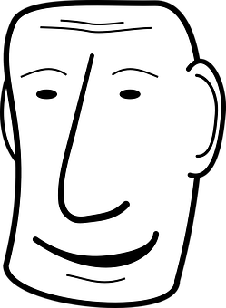 A Black And White Drawing Of A Man's Face