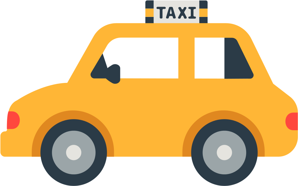A Cartoon Of A Taxi