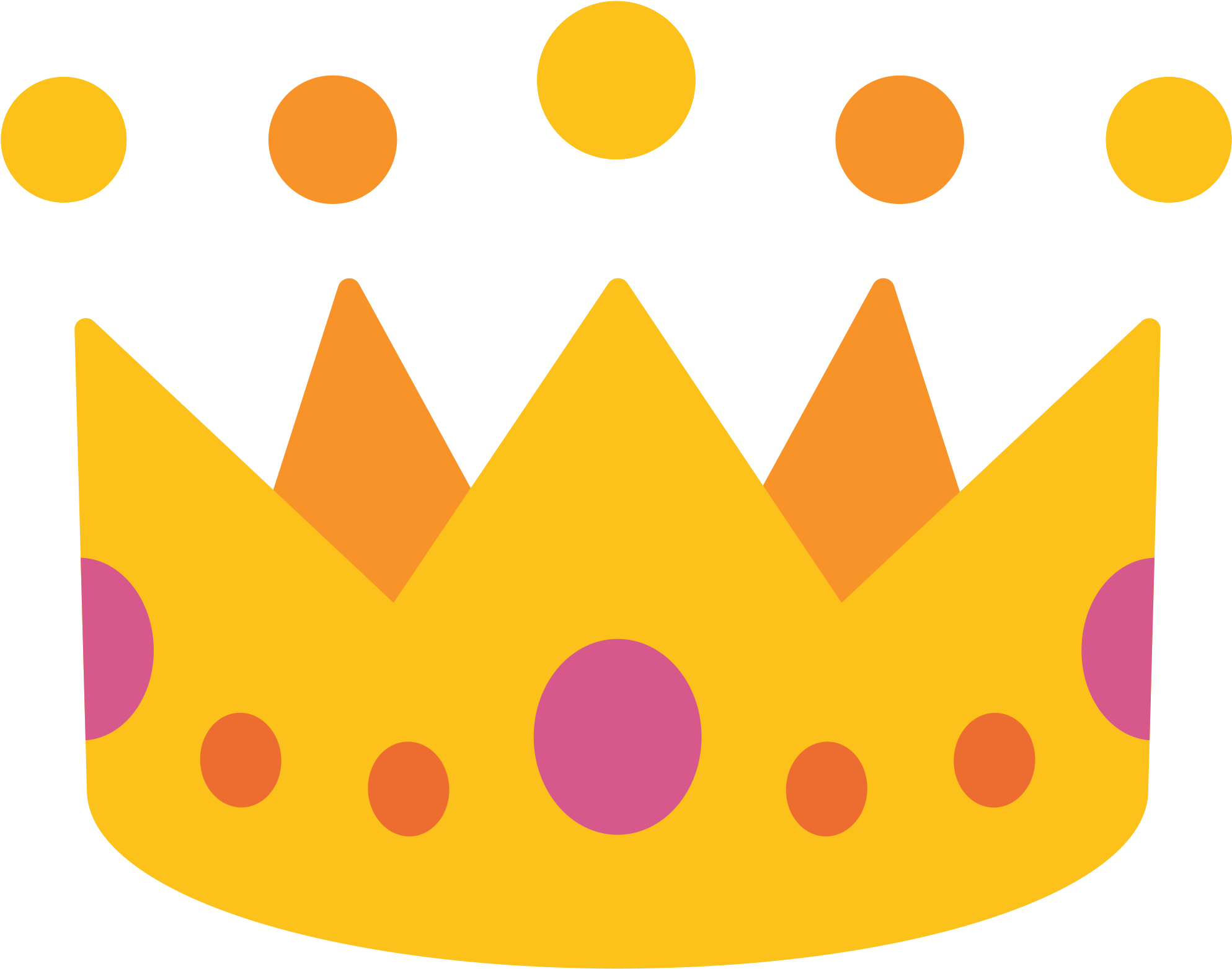 A Yellow Crown With Pink And Purple Dots