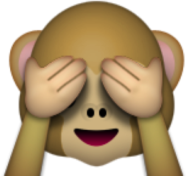 A Cartoon Monkey Covering His Eyes