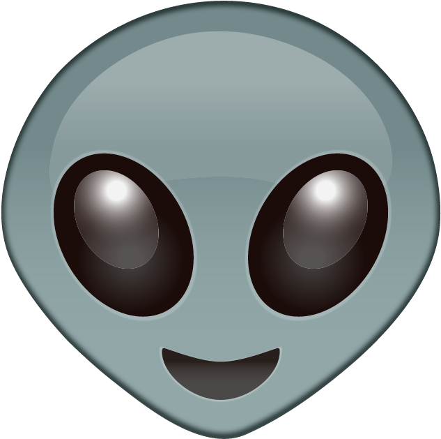 A Grey Alien Face With Black Eyes