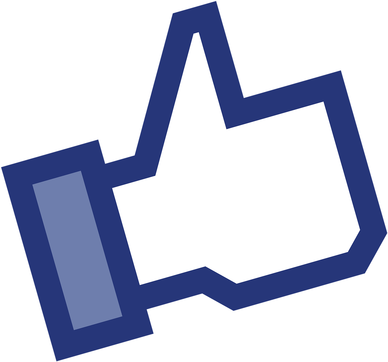 A Blue And White Thumb Up Symbol