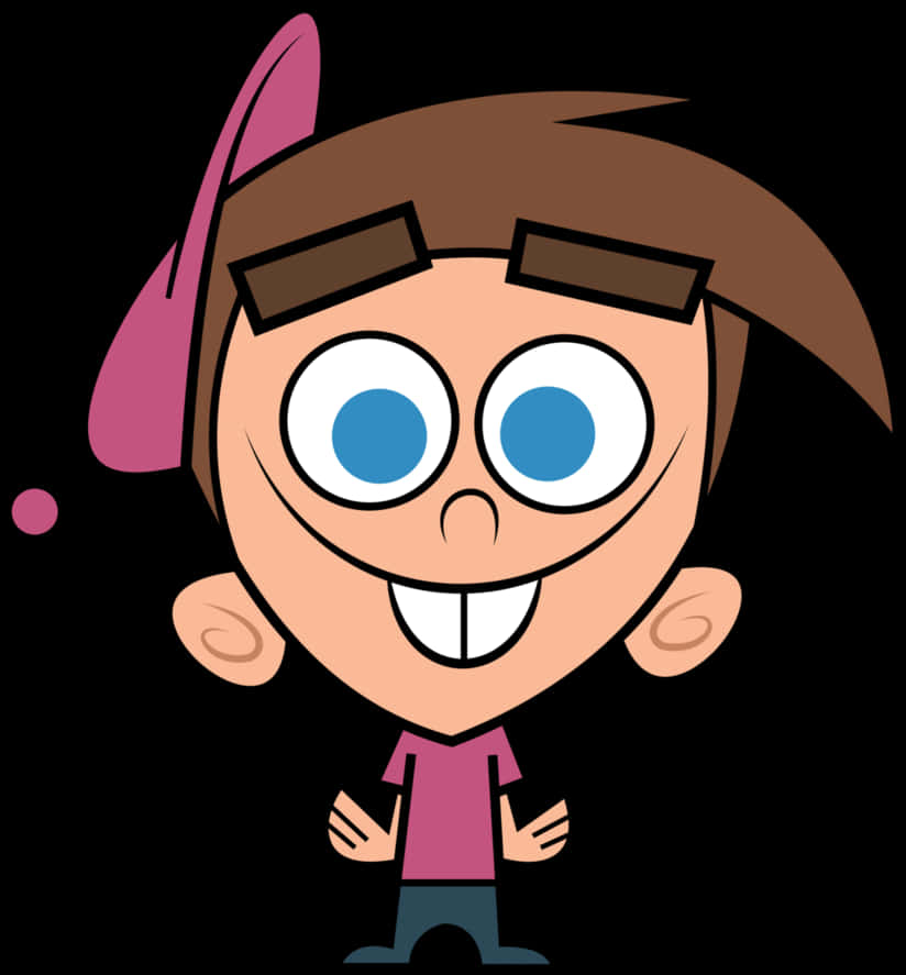 Cartoon Character With Big Eyes And Brown Hair