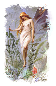 A Painting Of A Fairy With Wings