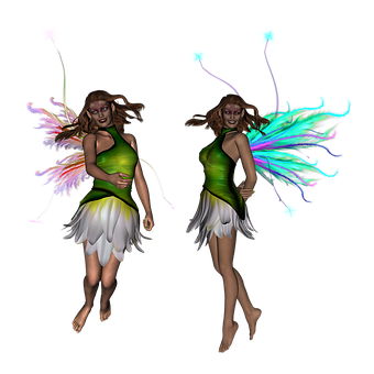 A Couple Of Women Wearing Fairy Clothing