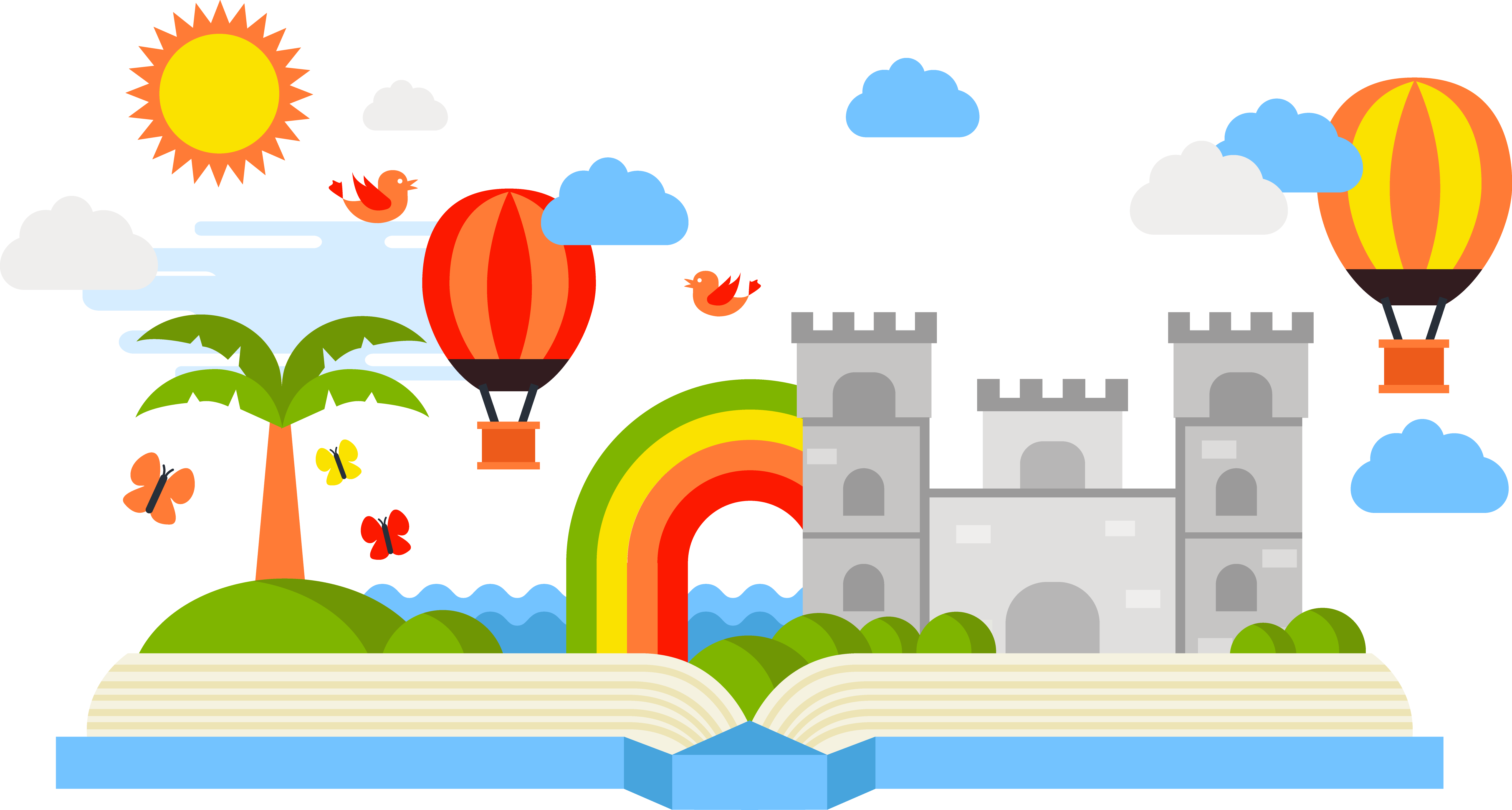 A Book With A Castle And A Rainbow