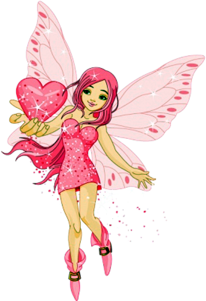 A Cartoon Of A Fairy Holding A Heart