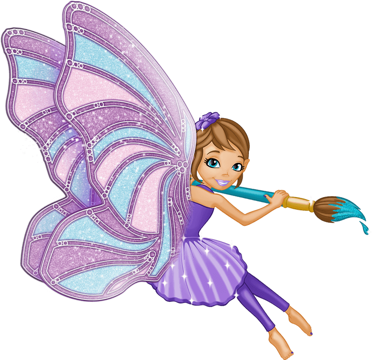 A Cartoon Of A Fairy Holding A Broom