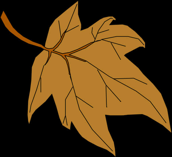 A Brown Leaf With Black Background