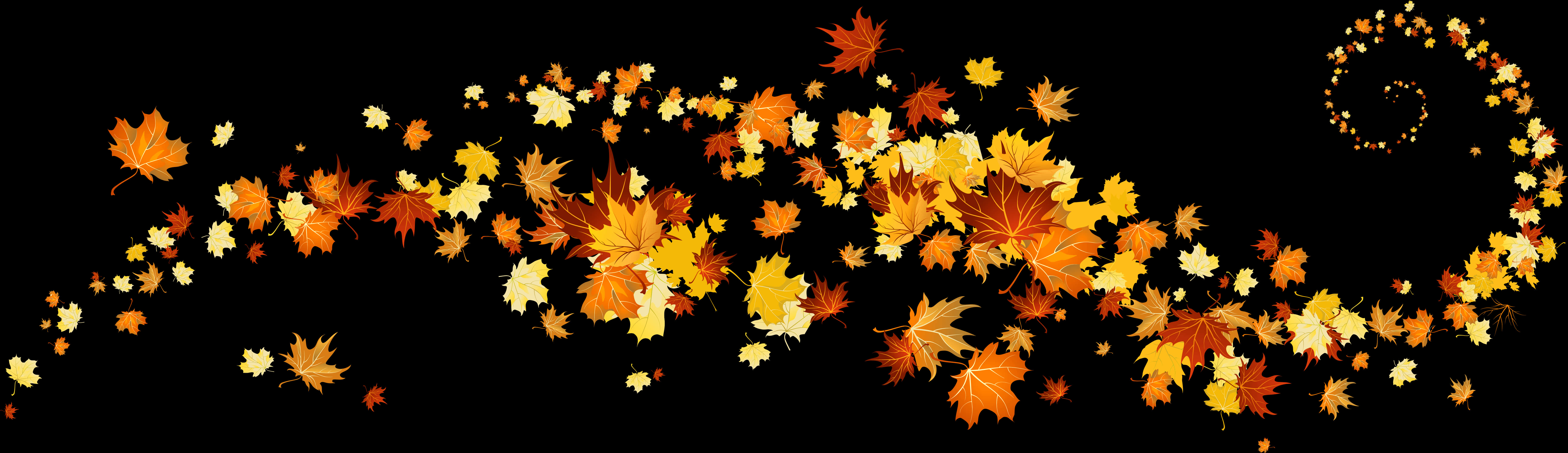 A Group Of Orange And Yellow Leaves