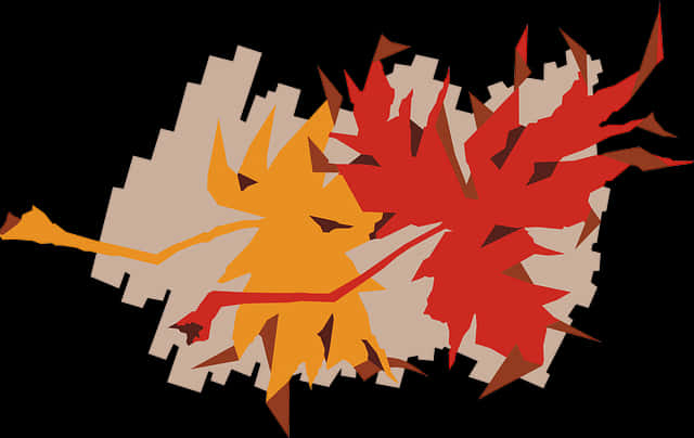 A Colorful Maple Leaves On A Black Background