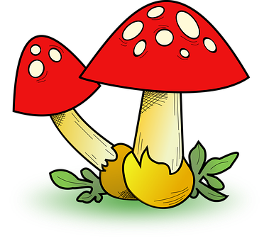 A Drawing Of Two Mushrooms