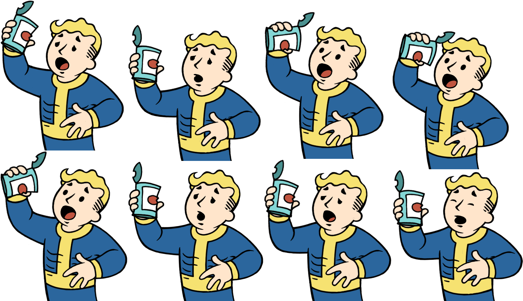 A Collage Of A Cartoon Character Holding A Can