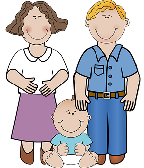 A Cartoon Of A Family