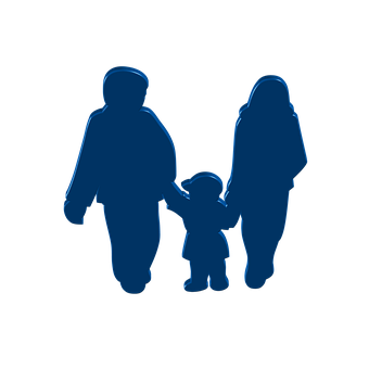 A Silhouette Of A Family