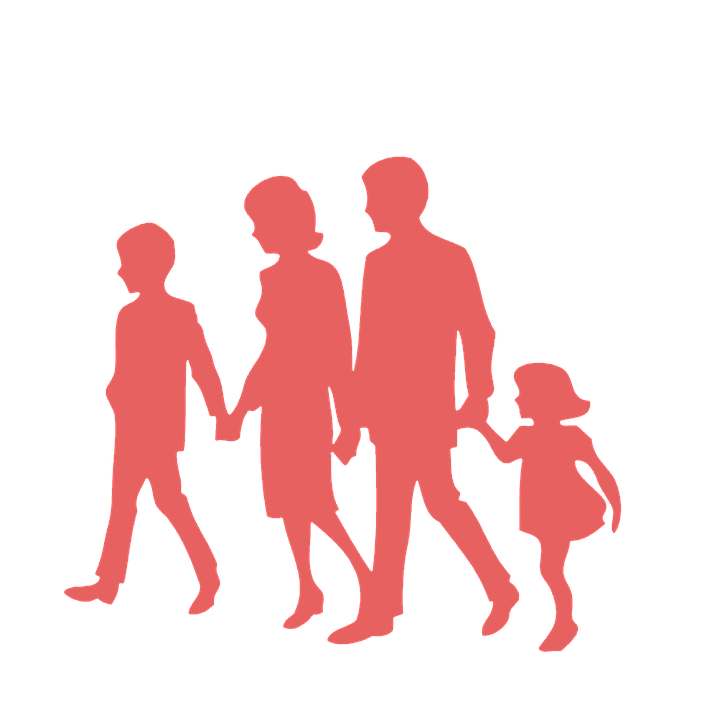 Red Family Icon Walking