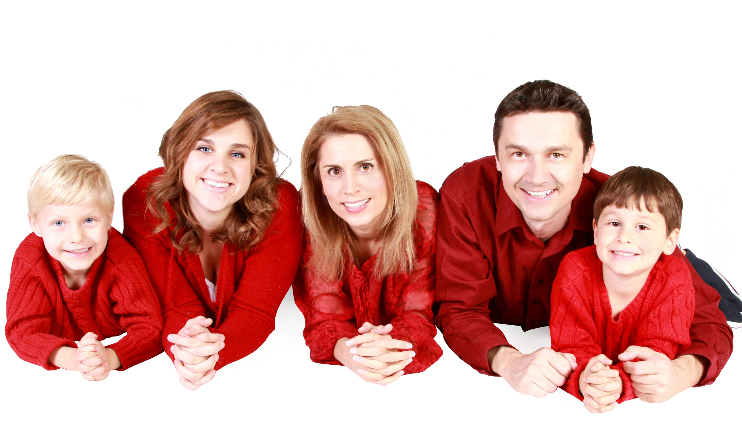A Group Of People In Red