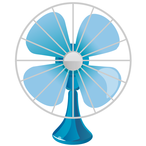 A Blue Fan With A White Blade