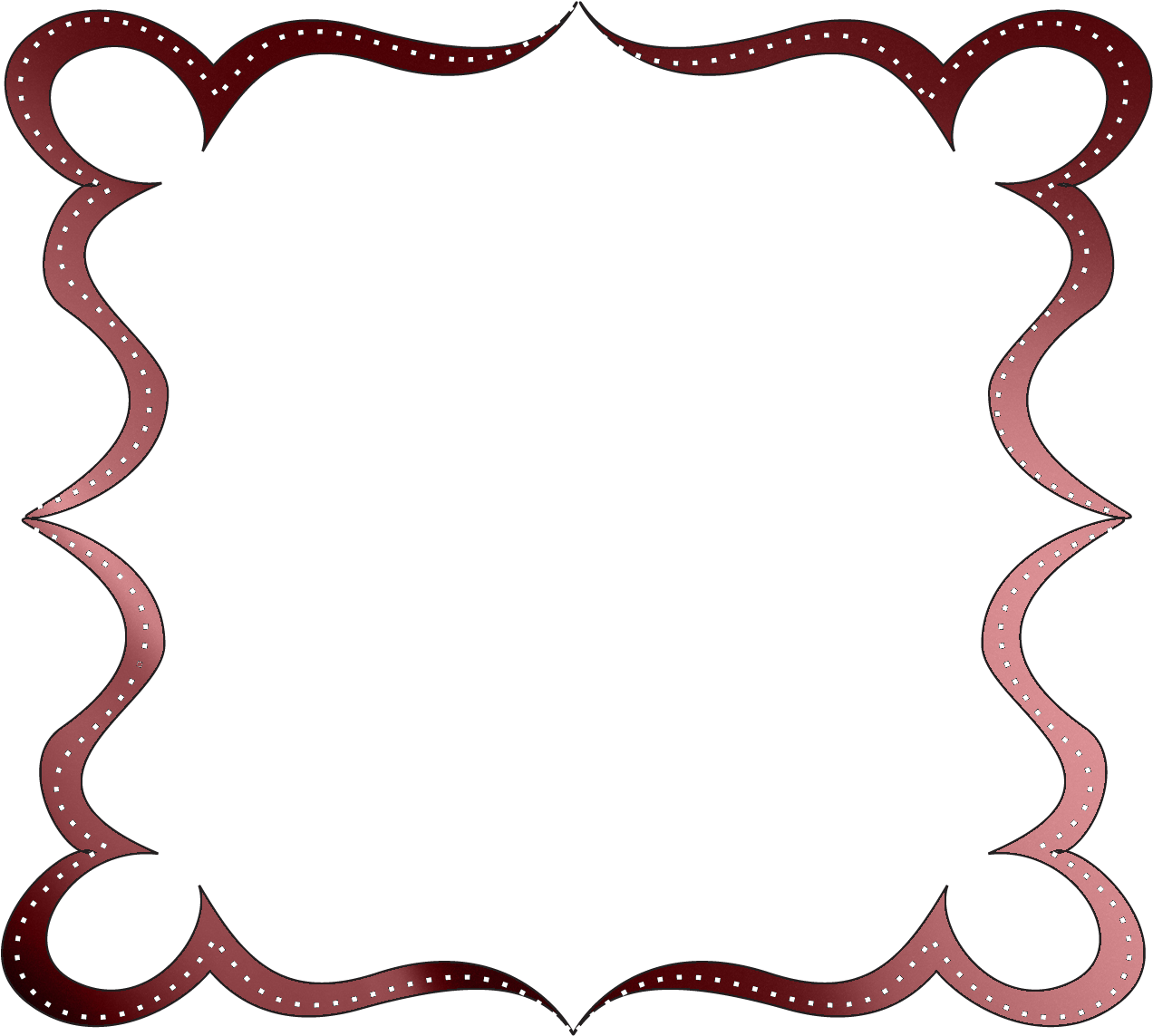 A Red And White Frame With Black Background