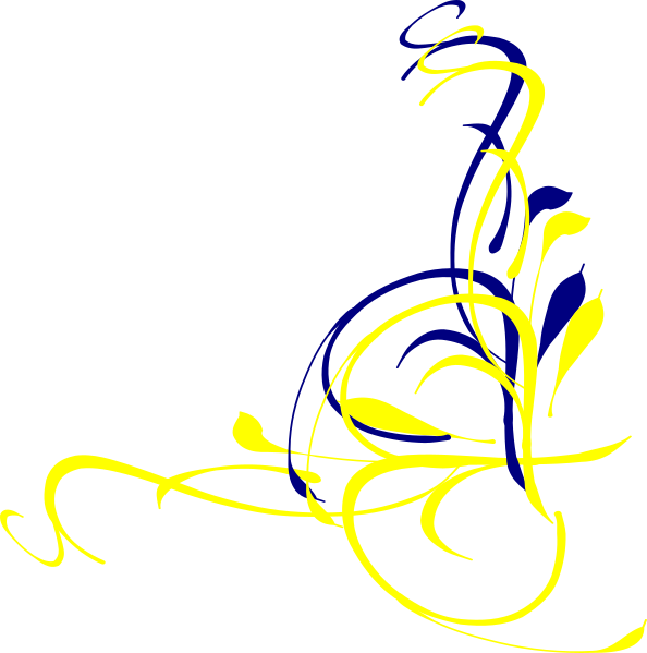 A Yellow And Blue Swirls On A Black Background