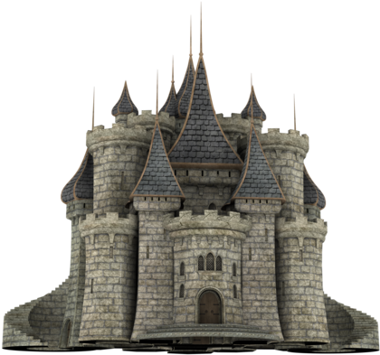 A Castle With A Black Background