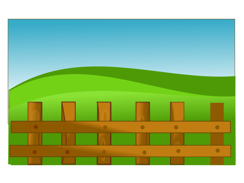 A Cartoon Of A Fence And Grass