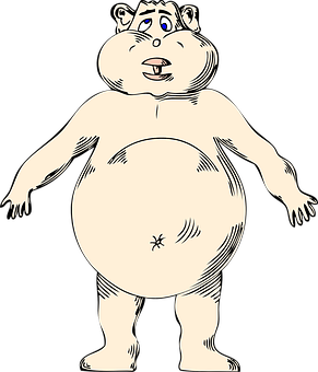 A Cartoon Of A Fat White Animal