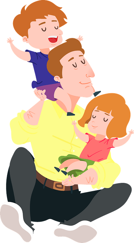A Man Holding A Child On His Shoulders