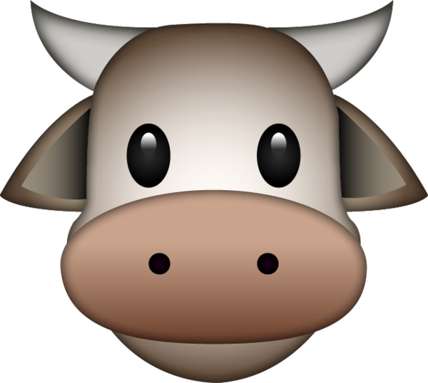 A Cow Head With Black Eyes And Nose