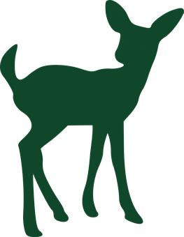 A Green Deer Silhouette On A Black Background