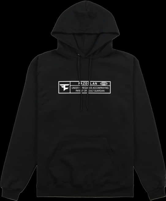A Black Hoodie With White Text On It