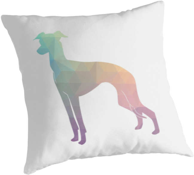 A Pillow With A Dog Silhouette
