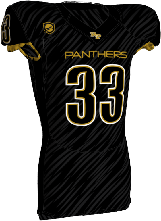 A Black Football Jersey With Yellow Numbers And A Black Background