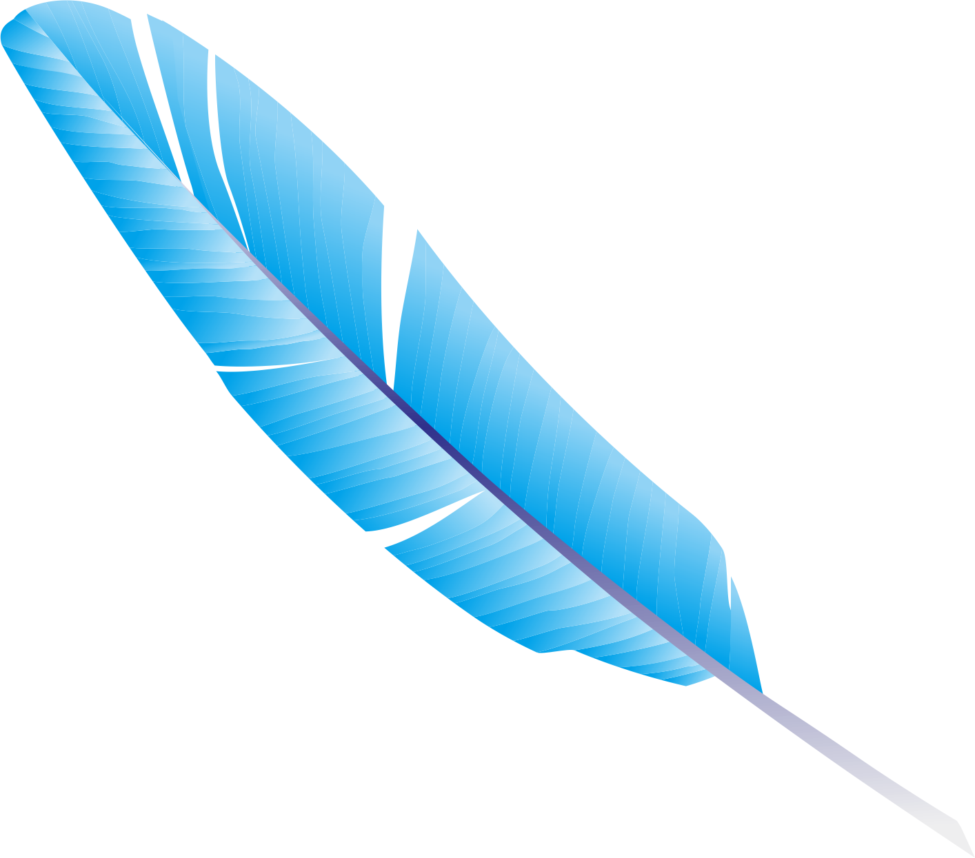 A Blue Feather With A Black Background