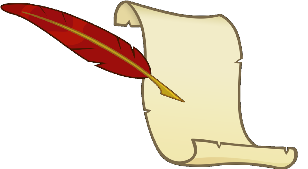 A Cartoon Of A Quill Pen And Paper