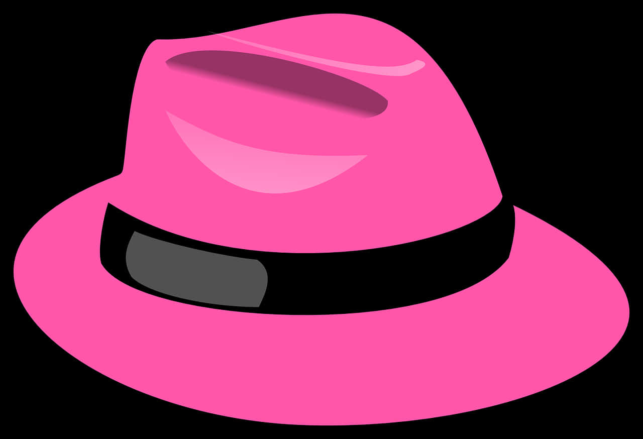 A Pink Hat With Black Band