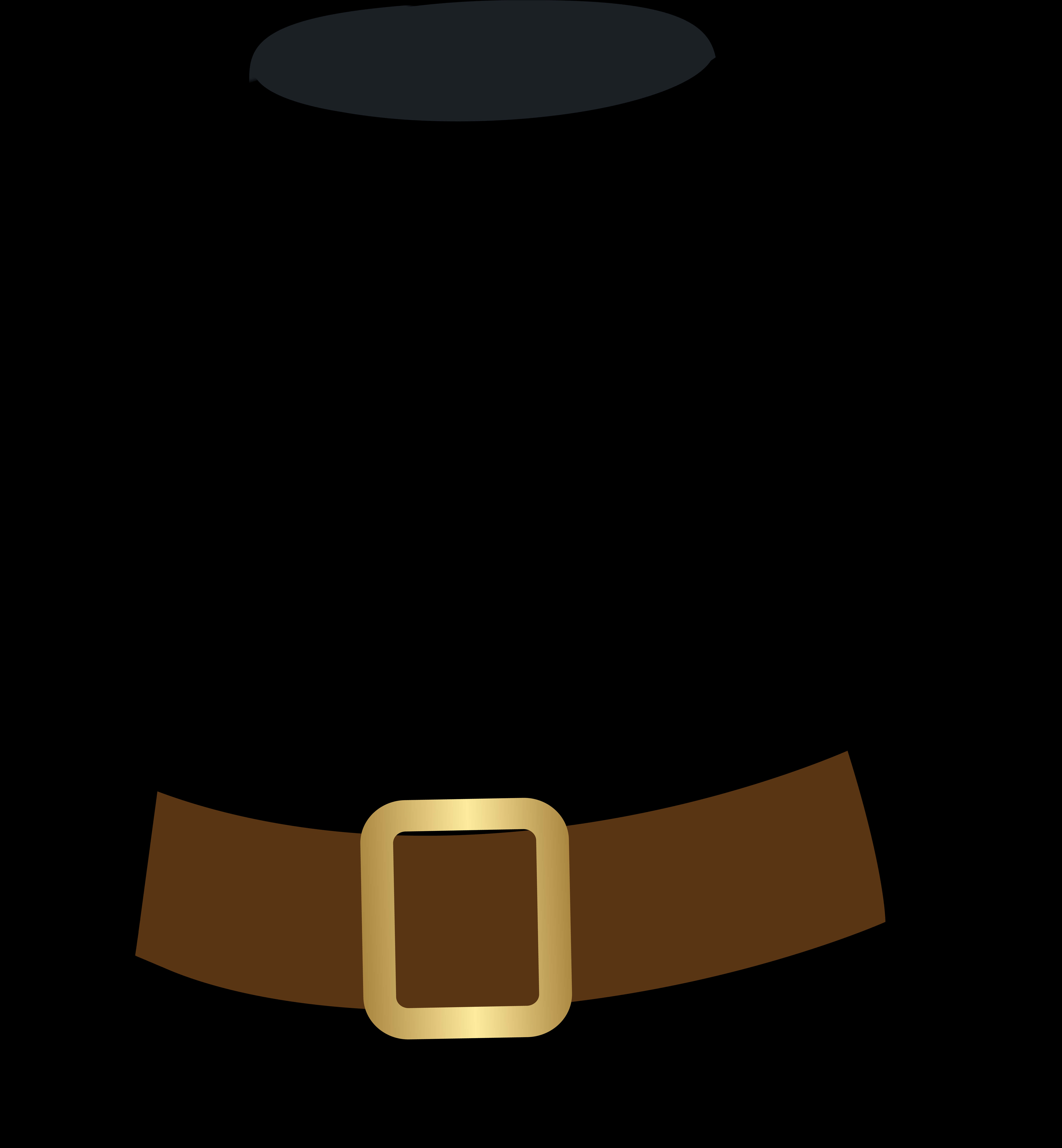 A Black Hat With A Brown Belt