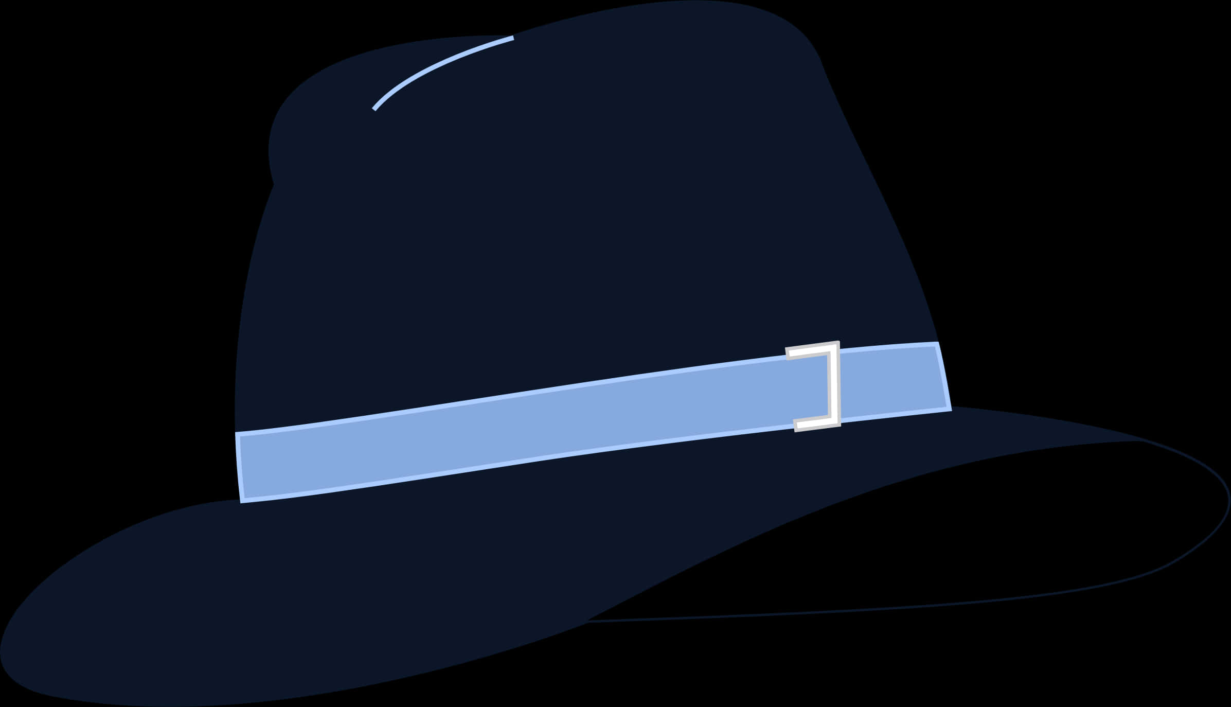 A Black Hat With A Blue Band