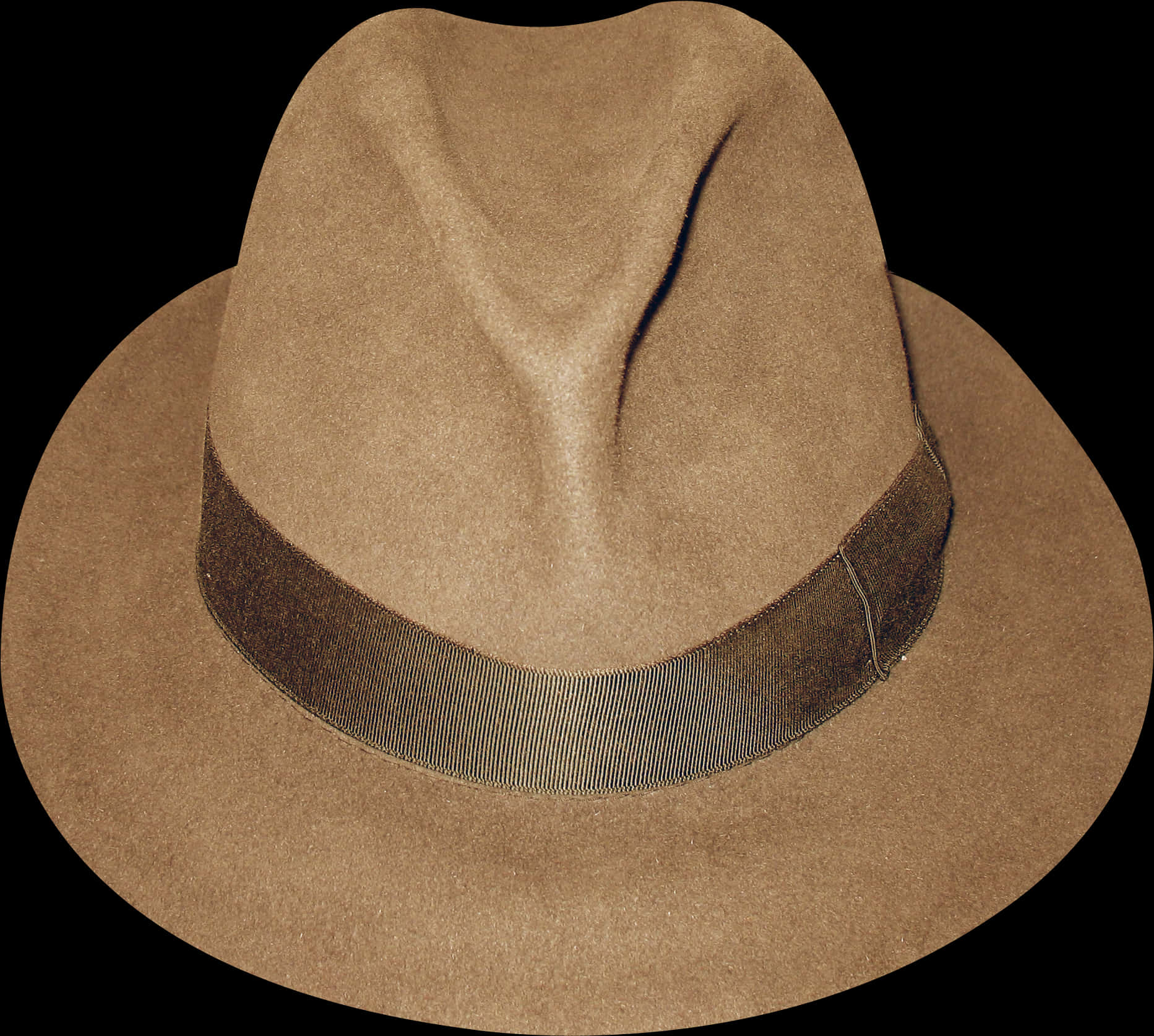 A Brown Hat With A Black Background