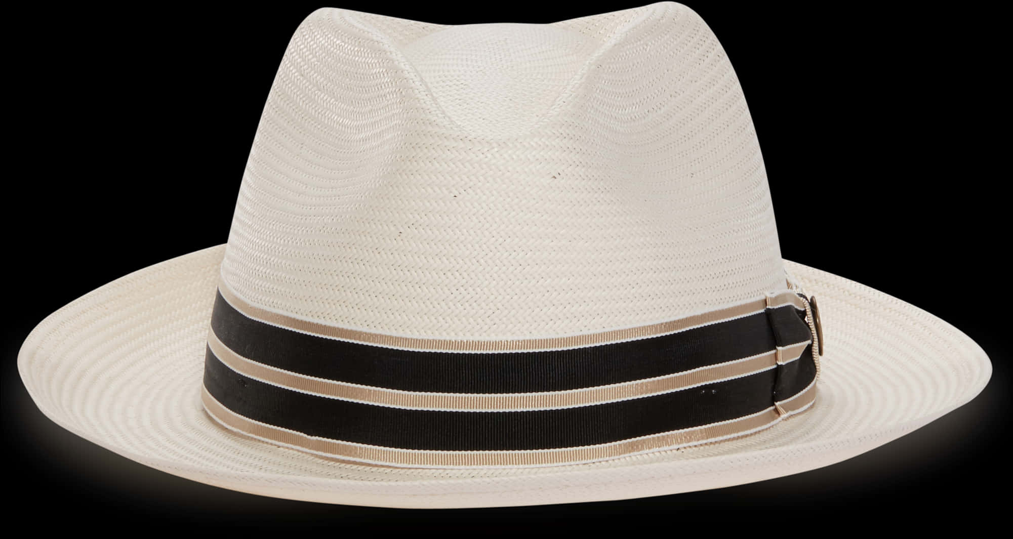A White Hat With Black Stripes