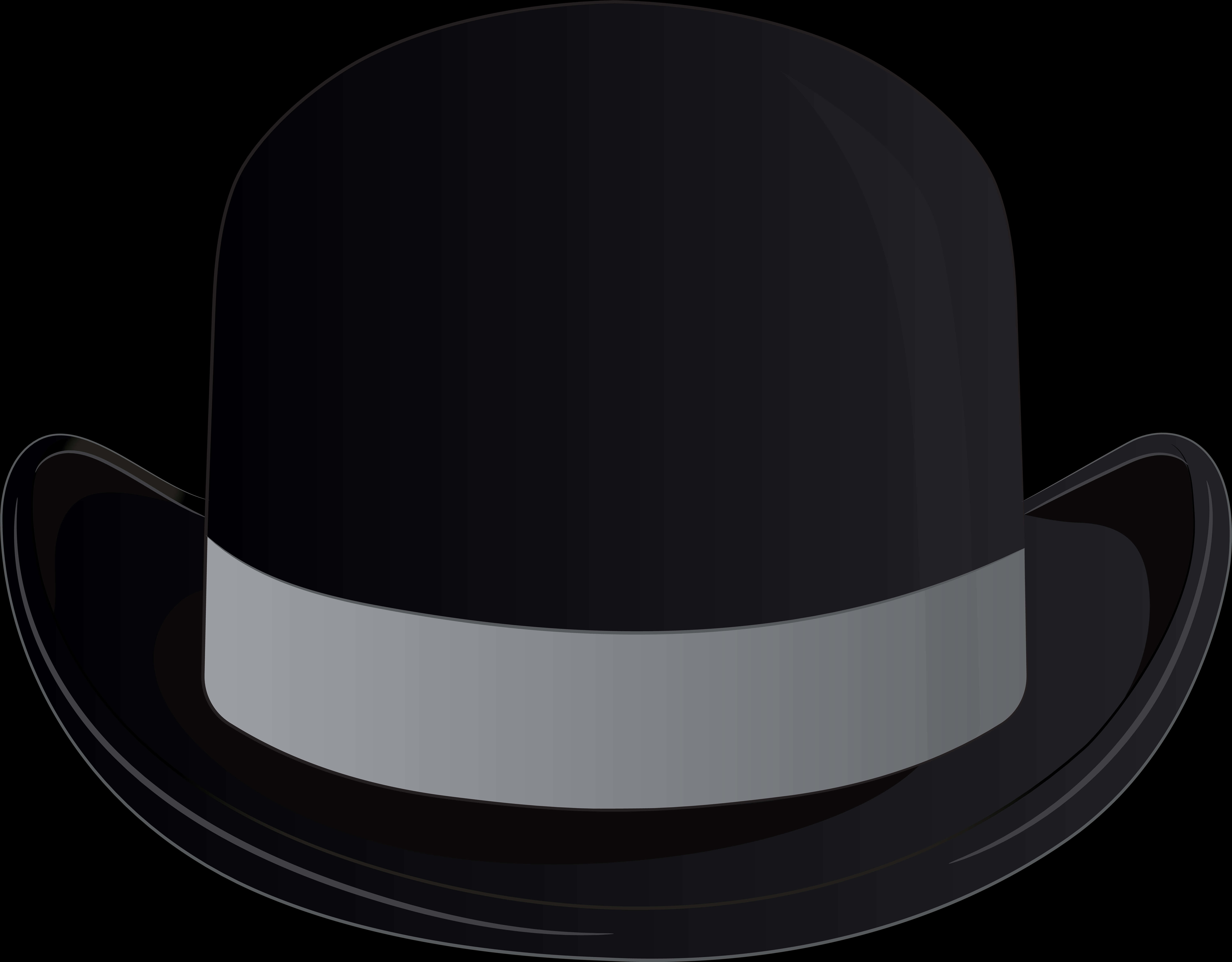 A Black Hat With A White Band