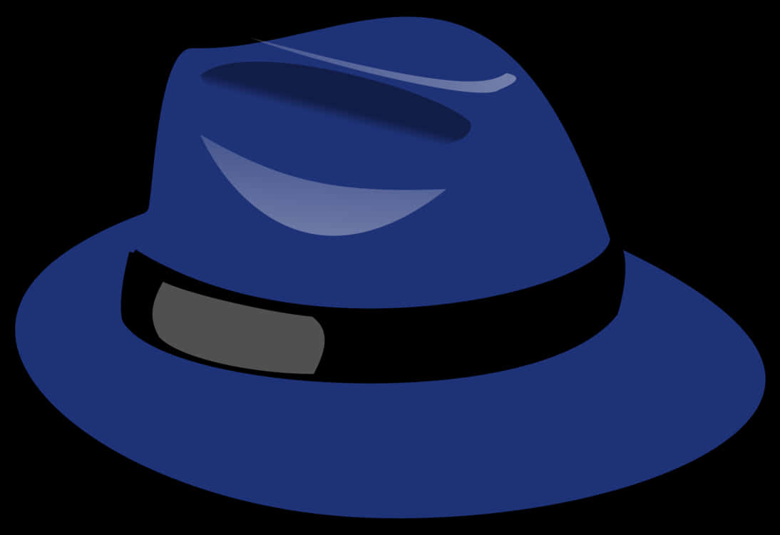 A Blue Hat With A Black Band