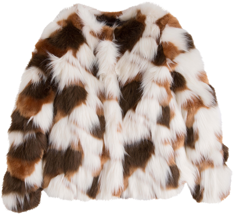 A Brown And White Fur Coat